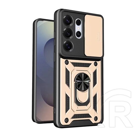 Gigapack Samsung Galaxy S26 Ultra (SM-S948) defender szilikon védő (ütésálló, tartógyűrű, kameravédő) arany