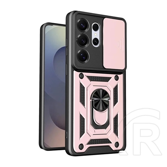 Gigapack Samsung Galaxy S26 Ultra (SM-S948) defender szilikon védő (ütésálló, tartógyűrű, kameravédő) rozéarany