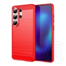 Gigapack Samsung Galaxy S26 Ultra (SM-S948) szilikon védő (ütésálló, légpárnás, szálcsiszolt, karbon minta) piros