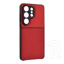 Gigapack Samsung Galaxy S26 Ultra (SM-S948) szilikon védő (ütésálló, mágneses, bőr hatású hátlap, csíkos) piros