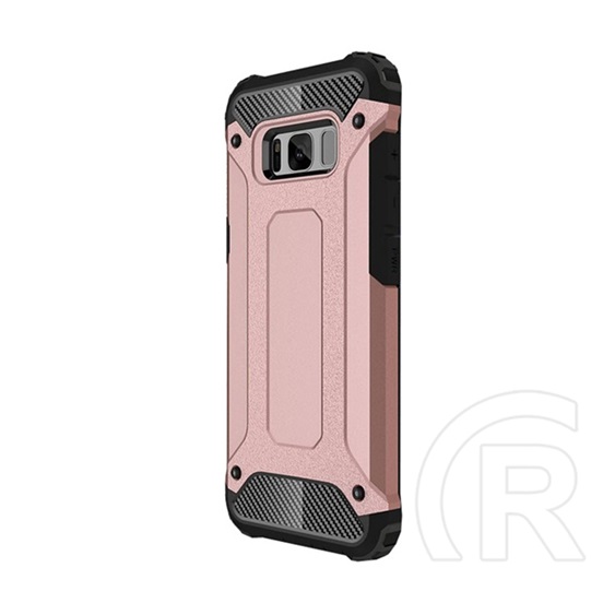 Gigapack Samsung Galaxy S8 Plus (SM-G955) műanyag védő (közepesen ütésálló, légpárnás sarok, belső, fémhatás) rozéarany