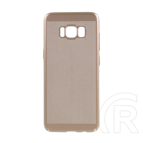 Gigapack Samsung Galaxy S8 (SM-G950) műanyag telefonvédő (gumírozott, lyukacsos minta) arany