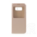 Gigapack Samsung Galaxy S8 (SM-G950) tok álló, bőr hatású (flip, hívókijelzés, view window) arany