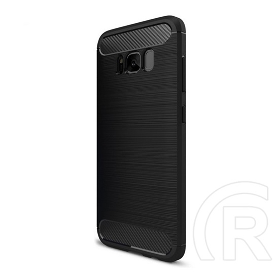 Gigapack Samsung Galaxy S8+ Szilikon telefonvédő (légpárnás sarok, szálcsiszolt, karbon minta, fekete)