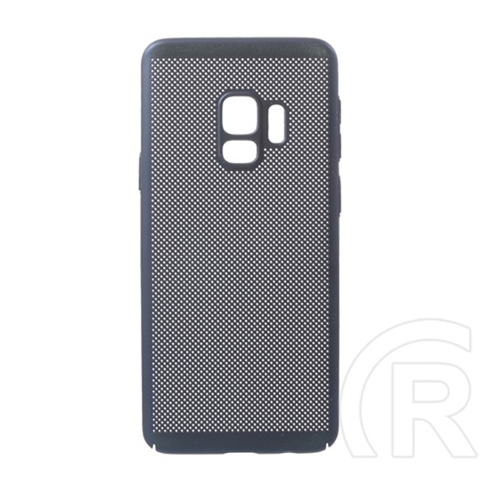 Gigapack Samsung Galaxy S9 (SM-G960) műanyag telefonvédő (gumírozott, lyukacsos minta) sötétkék
