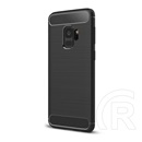 Gigapack Samsung Galaxy S9 Szilikon telefonvédő (légpárnás sarok, szálcsiszolt, karbon minta, fekete)