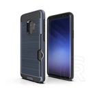 Gigapack Samsung Galaxy S9 műanyag telefonvédő (közepesen ütésálló, szálcsiszolt minta, sötétkék)
