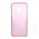Gigapack Samsung Galaxy S9 szilikon telefonvédő (S-line, karbon minta, rózsaszín)