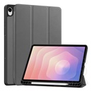 Gigapack Samsung Galaxy Tab S11 5G (SM-X736B)  tok álló, bőr hatású (flip, asztali tartó, ceruza tartó) sötétszürke