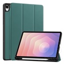 Gigapack Samsung Galaxy Tab S11 5G (SM-X736B) tok álló, bőr hatású (flip, asztali tartó, ceruza tartó) sötétzöld