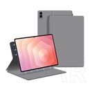 Gigapack Samsung Galaxy Tab S11 Ultra 5G (SM-X936B) tok álló, bőr hatású (flip, mágneses, asztali tartó) világosszürke