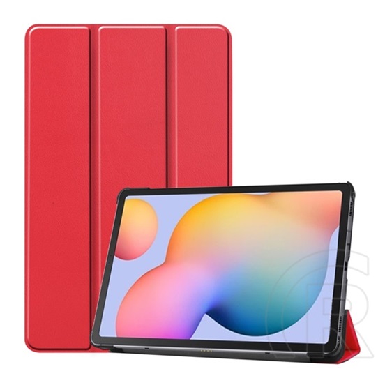 Gigapack Samsung Galaxy Tab S6 Lite tok álló, bőr hatású (FLIP, oldalra nyíló, TRIFOLD, asztali tartó) Piros