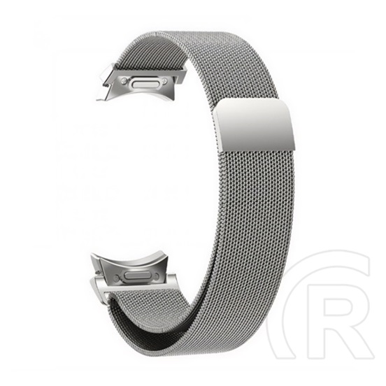 Gigapack Samsung Galaxy Watch 6 eSIM 44mm (SM-R945) pótszíj (egyedi méret, fém, milánói szíj, mágneses) ezüst