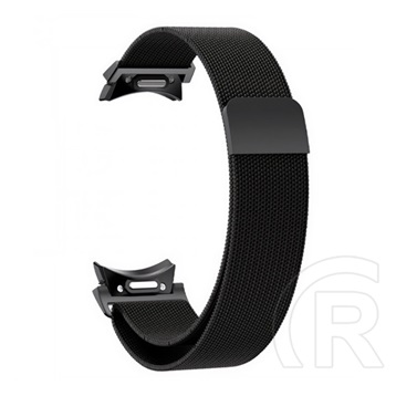 Gigapack Samsung Galaxy Watch 6 eSIM 44mm (SM-R945) pótszíj (egyedi méret, fém, milánói szíj, mágneses) fekete