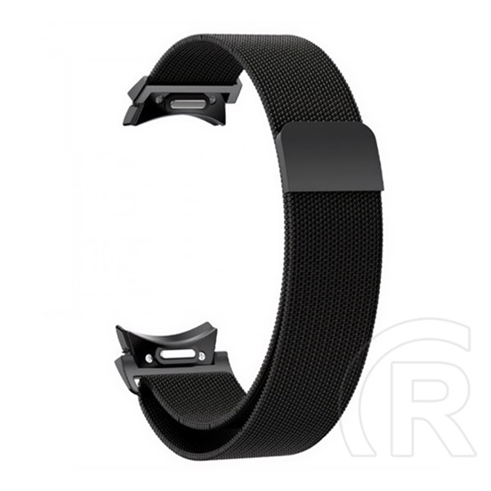 Gigapack Samsung Galaxy Watch 6 eSIM 44mm (SM-R945) pótszíj (egyedi méret, fém, milánói szíj, mágneses) fekete