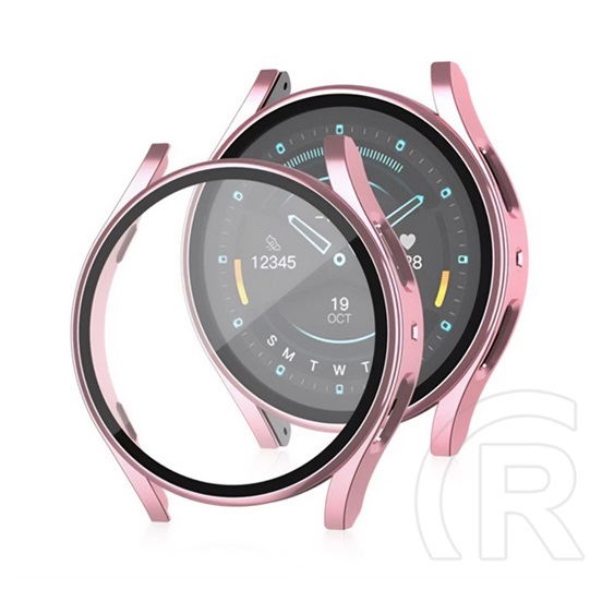 Gigapack Samsung Galaxy Watch 7 40mm (SM-L300)  műanyag keret (bumper, ütésállóság + kijelzővédő üveg) rozéarany