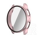 Gigapack Samsung Galaxy Watch 7 44mm (SM-L310)  műanyag keret (bumper, ütésállóság + kijelzővédő üveg) rozéarany