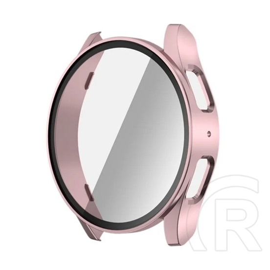 Gigapack Samsung Galaxy Watch 7 44mm (SM-L310)  műanyag keret (bumper, ütésállóság + kijelzővédő üveg) rozéarany