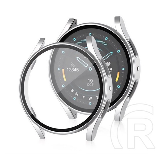 Gigapack Samsung Galaxy Watch 7 eSIM 40mm (SM-L305)  műanyag keret (bumper, ütésállóság + kijelzővédő üveg) ezüst