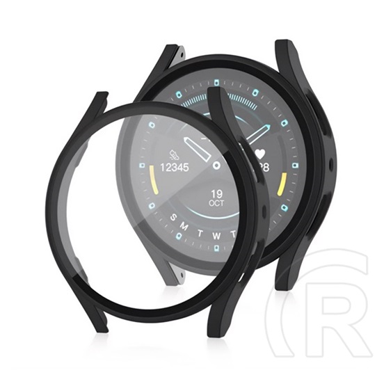 Gigapack Samsung Galaxy Watch 7 eSIM 40mm (SM-L305)  műanyag keret (bumper, ütésállóság + kijelzővédő üveg) fekete