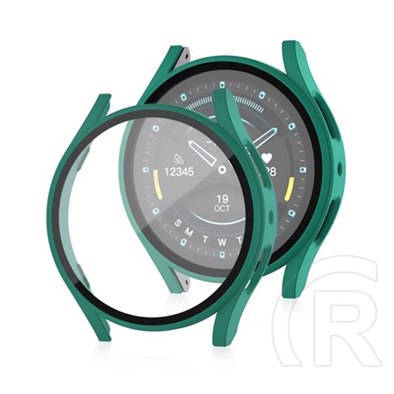 Gigapack Samsung Galaxy Watch 7 eSIM 40mm (SM-L305)  műanyag keret (bumper, ütésállóság + kijelzővédő üveg) sötétzöld