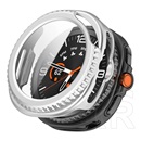 Gigapack Samsung Galaxy Watch 8 Classic 46mm (SM-L500)  műanyag keret (bumper, ütésállóság + kijelzővédő üveg) ezüst