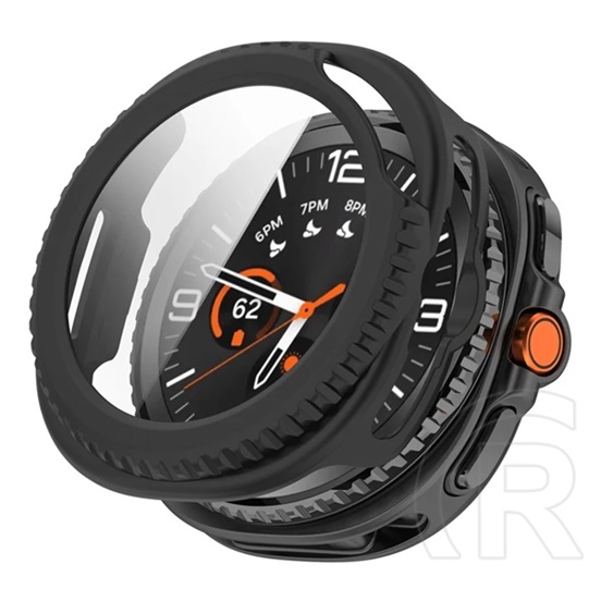 Gigapack Samsung Galaxy Watch 8 Classic 46mm (SM-L500)  műanyag keret (bumper, ütésállóság + kijelzővédő üveg) fekete