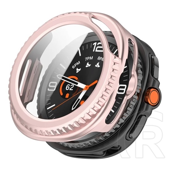 Gigapack Samsung Galaxy Watch 8 Classic 46mm (SM-L500)  műanyag keret (bumper, ütésállóság + kijelzővédő üveg) rózsaszín
