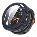 Gigapack Samsung Galaxy Watch 8 Classic 46mm (SM-L500)  műanyag keret (bumper, ütésállóság + kijelzővédő üveg) sötétkék