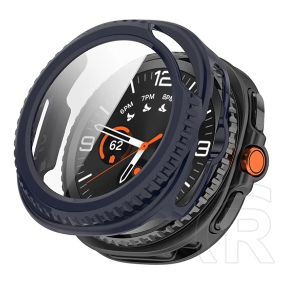 Gigapack Samsung Galaxy Watch 8 Classic 46mm (SM-L500)  műanyag keret (bumper, ütésállóság + kijelzővédő üveg) sötétkék