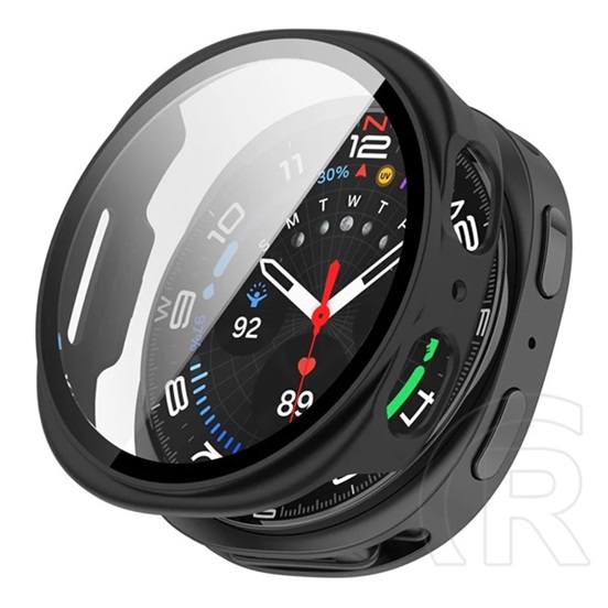 Gigapack Samsung Galaxy Watch 8 eSIM 44mm (SM-L335)  műanyag keret (bumper, ütésállóság + kijelzővédő üveg) fekete