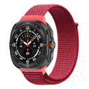 Gigapack Samsung Galaxy Watch Ultra eSIM 47mm (SM-L705) pótszíj (egyedi méret, nylon, tépőzáras, légáteresztő) piros
