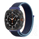 Gigapack Samsung Galaxy Watch Ultra eSIM 47mm (SM-L705) pótszíj (egyedi méret, nylon, tépőzáras, légáteresztő) sötétkék