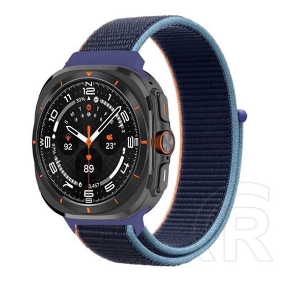Gigapack Samsung Galaxy Watch Ultra eSIM 47mm (SM-L705) pótszíj (egyedi méret, nylon, tépőzáras, légáteresztő) sötétkék