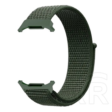 Gigapack Samsung Galaxy Watch Ultra eSIM 47mm (SM-L705) pótszíj (egyedi méret, nylon, tépőzáras, légáteresztő) sötétzöld