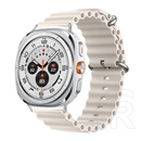 Gigapack Samsung Galaxy Watch Ultra eSIM 47mm (SM-L705) pótszíj (egyedi méret, szilikon, állítható, hullám) bézs