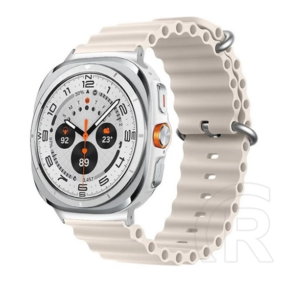 Gigapack Samsung Galaxy Watch Ultra eSIM 47mm (SM-L705) pótszíj (egyedi méret, szilikon, állítható, hullám) bézs