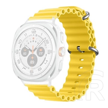 Gigapack Samsung Galaxy Watch Ultra eSIM 47mm (SM-L705) pótszíj (egyedi méret, szilikon, állítható, hullám) citromsárga