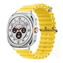 Gigapack Samsung Galaxy Watch Ultra eSIM 47mm (SM-L705) pótszíj (egyedi méret, szilikon, állítható, hullám) citromsárga