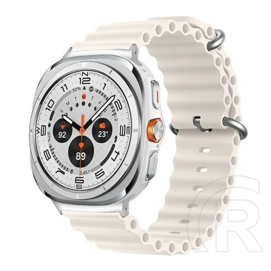 Gigapack Samsung Galaxy Watch Ultra eSIM 47mm (SM-L705) pótszíj (egyedi méret, szilikon, állítható, hullám) fehér