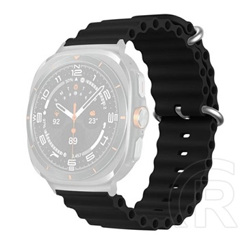 Gigapack Samsung Galaxy Watch Ultra eSIM 47mm (SM-L705) pótszíj (egyedi méret, szilikon, állítható, hullám) fekete