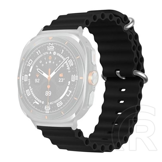 Gigapack Samsung Galaxy Watch Ultra eSIM 47mm (SM-L705) pótszíj (egyedi méret, szilikon, állítható, hullám) fekete