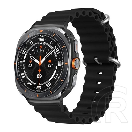 Gigapack Samsung Galaxy Watch Ultra eSIM 47mm (SM-L705) pótszíj (egyedi méret, szilikon, állítható, hullám) fekete