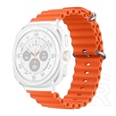 Gigapack Samsung Galaxy Watch Ultra eSIM 47mm (SM-L705) pótszíj (egyedi méret, szilikon, állítható, hullám) narancssárga