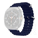 Gigapack Samsung Galaxy Watch Ultra eSIM 47mm (SM-L705) pótszíj (egyedi méret, szilikon, állítható, hullám) sötétkék