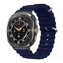 Gigapack Samsung Galaxy Watch Ultra eSIM 47mm (SM-L705) pótszíj (egyedi méret, szilikon, állítható, hullám) sötétkék