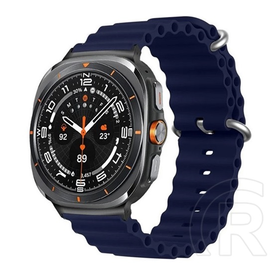 Gigapack Samsung Galaxy Watch Ultra eSIM 47mm (SM-L705) pótszíj (egyedi méret, szilikon, állítható, hullám) sötétkék