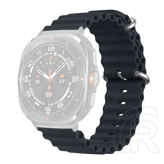 Gigapack Samsung Galaxy Watch Ultra eSIM 47mm (SM-L705) pótszíj (egyedi méret, szilikon, állítható, hullám) sötétszürke