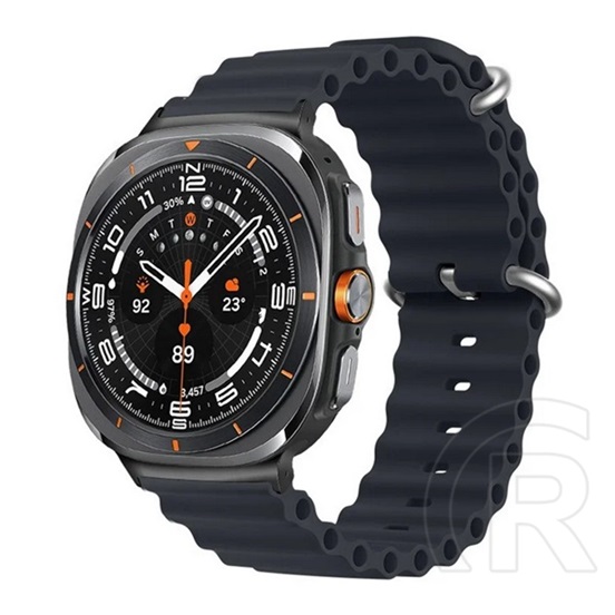 Gigapack Samsung Galaxy Watch Ultra eSIM 47mm (SM-L705) pótszíj (egyedi méret, szilikon, állítható, hullám) sötétszürke