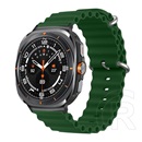Gigapack Samsung Galaxy Watch Ultra eSIM 47mm (SM-L705) pótszíj (egyedi méret, szilikon, állítható, hullám) sötétzöld